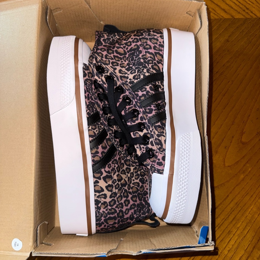 Adidas Nizza Platform Mid Leopard Print Sneakers | NWT | Women’s 6.5